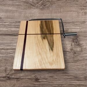 Handcrafted Cheese Slicer Board Maple PurpleHeart Custom Handmade Kitchen Gift